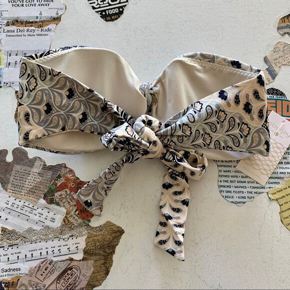 Eberjey Drifter Lolita Bandeau Bikini Top Tie Back Swimwear Women's Size Small - Picture 6 of 8